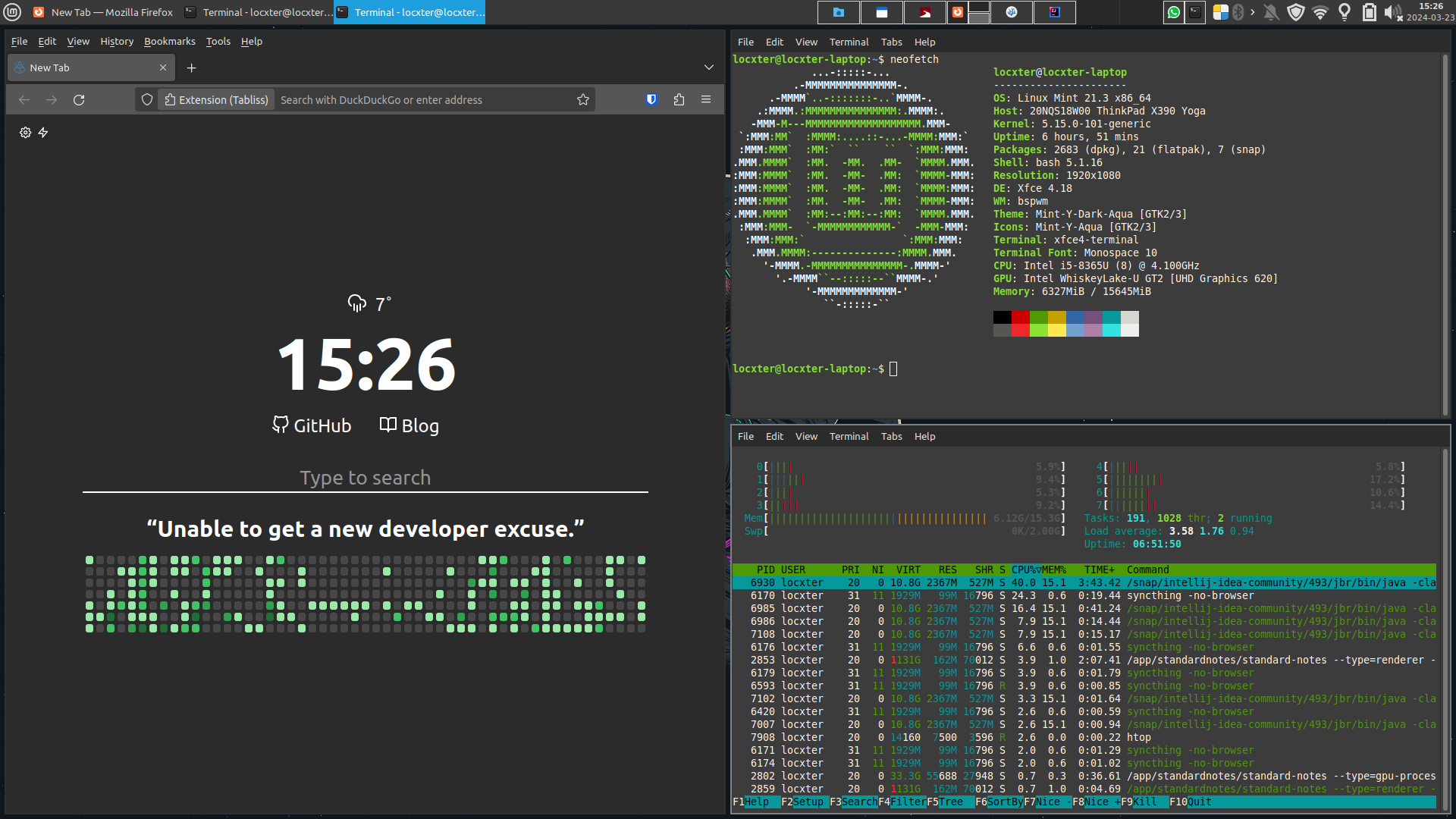 XFCE + BSPWM tiled windows